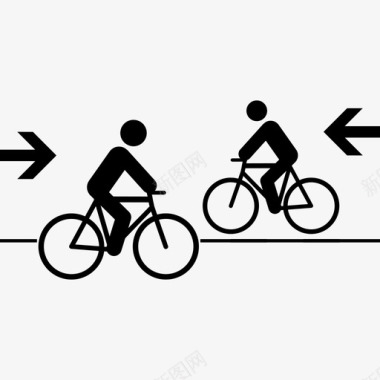 双向道路自行车自行车道图标图标