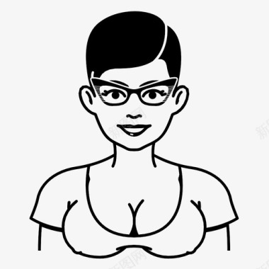 女人胸部视力图标图标