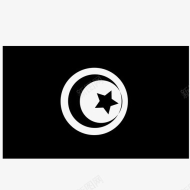 突尼斯国旗国家月亮图标图标