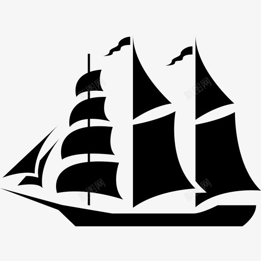 帆船海洋海上船运输图标svg_新图网 https://ixintu.com 帆船 海上 海洋 船 运输 风