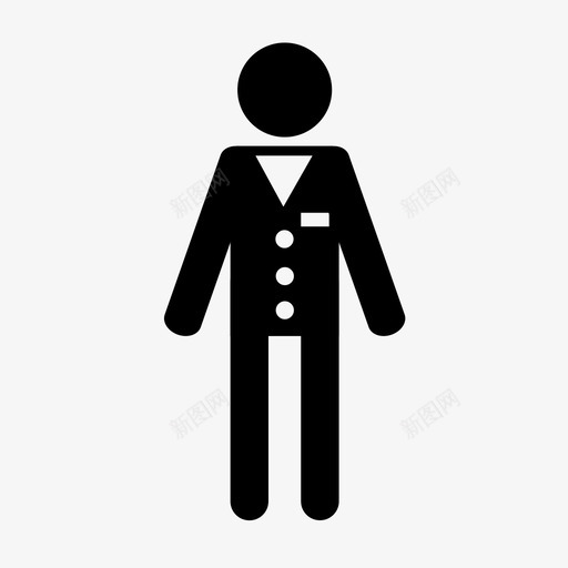 男人管家正式的图标svg_新图网 https://ixintu.com 人 侍者 正式的 男人 管家 西装