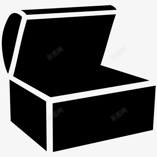 箱子容器家具打开的宝藏图标svg_新图网 https://ixintu.com 宝藏 家具 容器 打开的 箱子