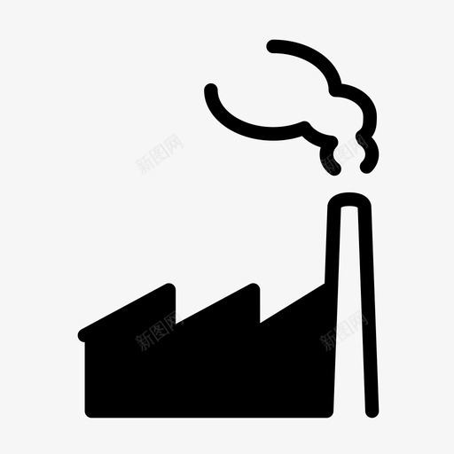 工厂工业制造业污染烟雾图标svg_新图网 https://ixintu.com 制造业 工业 工厂 废物 污染 烟雾