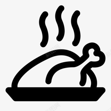 火鸡烤肉肉图标图标