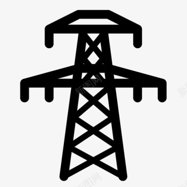输电塔电力高压电力线路发电厂图标图标