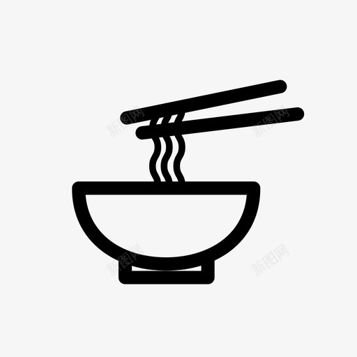 面条亚洲菜碗图标svg_新图网 https://ixintu.com 中餐 亚洲菜 料理 料理logo 碗 面条 饭菜
