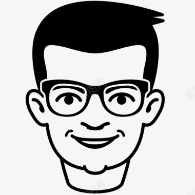 男人脸眼镜图标图标