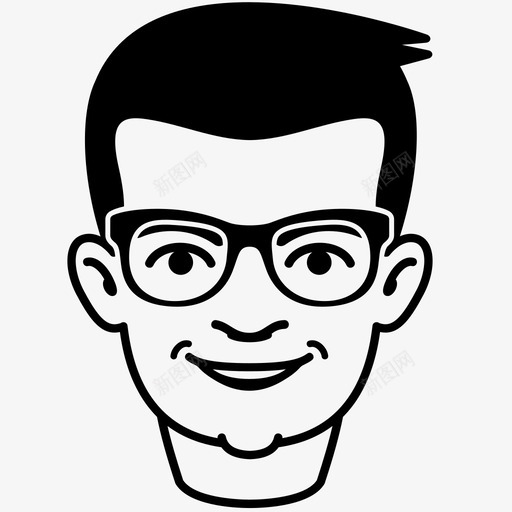 男人脸眼镜图标svg_新图网 https://ixintu.com 书呆子 人 头 男人 眼镜 脸
