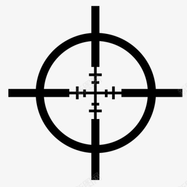 十字准线瞄准镜步枪图标图标