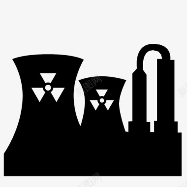 核电站原子能量裂变辐射图标图标