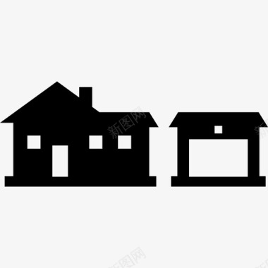 房子建筑物车库图标图标