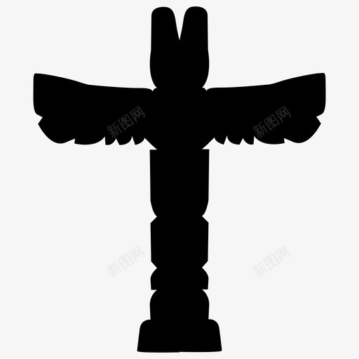 图腾柱十字架印第安人图标svg_新图网 https://ixintu.com 十字架 印第安人 图腾柱 木头 神殿柱子 雕像