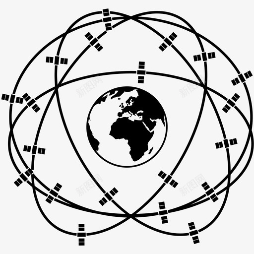 卫星轨道地球全球定位系统图标svg_新图网 https://ixintu.com 全球定位系统 卫星轨道 地球 太空