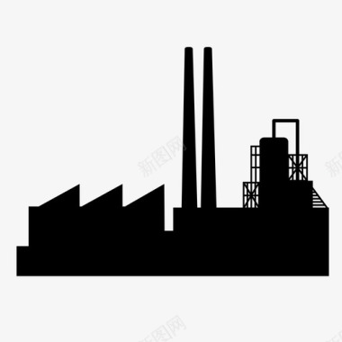 工厂工业制造业污染烟囱图标图标