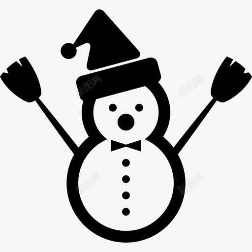 圣诞雪人戴着圣诞帽圣诞老人图标svg_新图网 https://ixintu.com 圣诞老人 圣诞雪人戴着圣诞帽