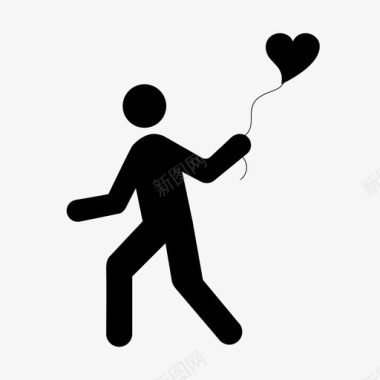 气球情人节浪漫图标图标