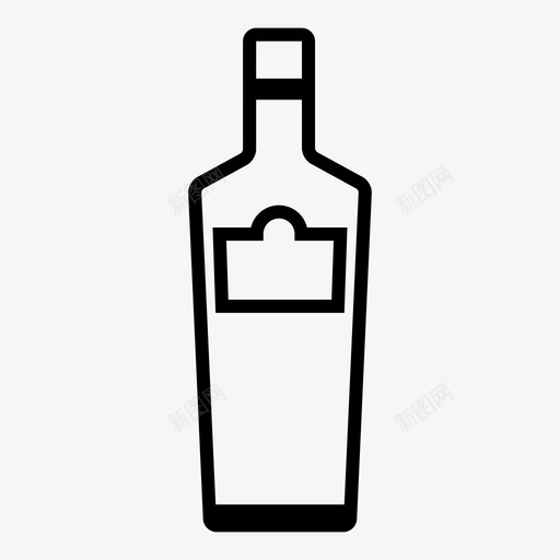 瓶子酒饮料图标svg_新图网 https://ixintu.com 杜松子酒 瓶子 酒 饮料