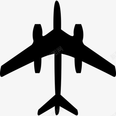 商用飞机俯视图运输飞机图标图标
