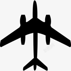 商用标志商用飞机俯视图运输飞机图标高清图片