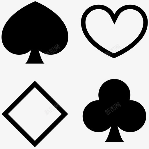 扑克牌纸牌纸牌套装图标svg_新图网 https://ixintu.com 扑克牌 纸牌 纸牌套装 黑桃心钻石俱乐部