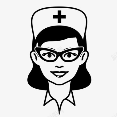 护士专业人员女士图标图标