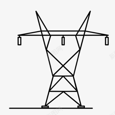 输电塔铁塔电力线路图标图标