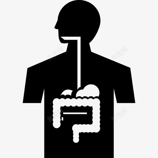 消化系统解剖学身体图标svg_新图网 https://ixintu.com 人 器官 消化系统 肠 胃 解剖学 身体