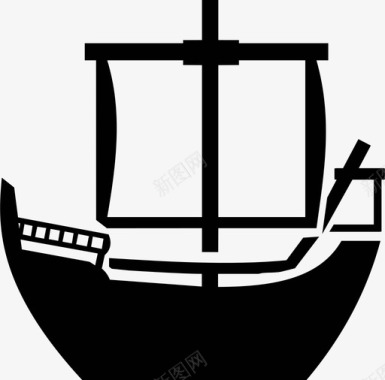帆船历史海盗图标图标