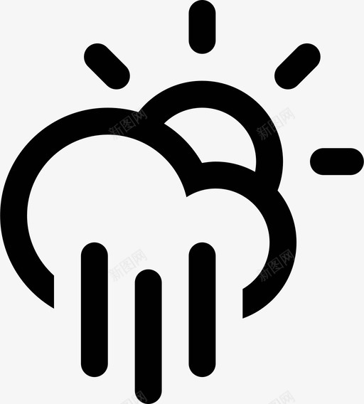 白天下雨高潮气候图标svg_新图网 https://ixintu.com 云 天气 太阳 气候 白天下雨 降水 高潮