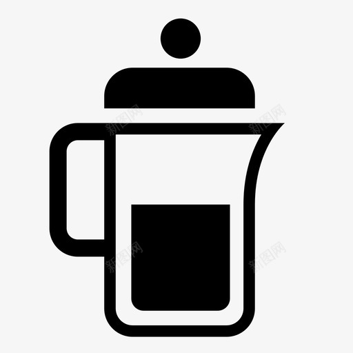 法式印刷机饮料早餐图标svg_新图网 https://ixintu.com 咖啡 咖啡机 早餐 法式印刷机 饮料