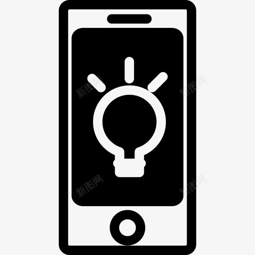 带灯泡符号的移动电话技术多个图标svg_新图网 https://ixintu.com 多个 带灯泡符号的移动电话 技术