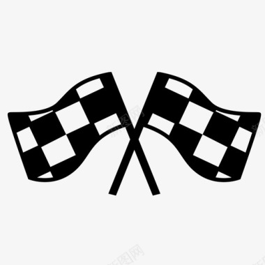 方格旗运动赛车图标图标