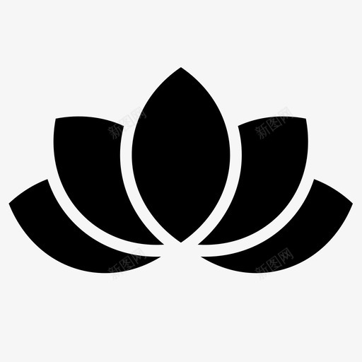 莲花花植物图标svg_新图网 https://ixintu.com 植物 花 莲花
