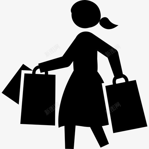 购物散步购物袋图标svg_新图网 https://ixintu.com 人 女士 女性 散步 购物 购物袋 钱
