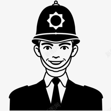 警察帽子头盔图标图标