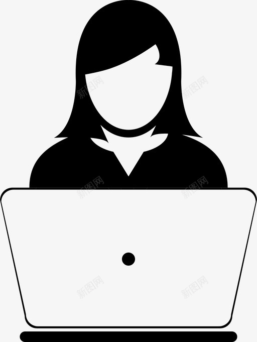 用户经理程序员图标svg_新图网 https://ixintu.com 冲浪 女人 女士 测试 用户 程序员 笔记本电脑 经理 网络