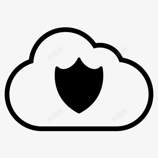 云安全防护锁定图标svg_新图网 https://ixintu.com 云图标 云安全 安全 锁定 防护