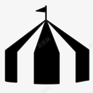 马戏团帐篷大顶图标图标
