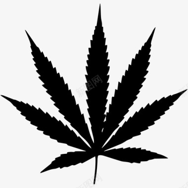 大麻毒品绿色图标图标