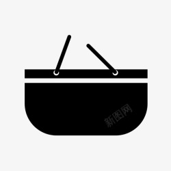 NIC篮子容器食物杂货店公园图标高清图片