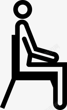 坐姿椅子人图标图标