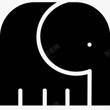 大象非洲动物大的鼻子图标图标