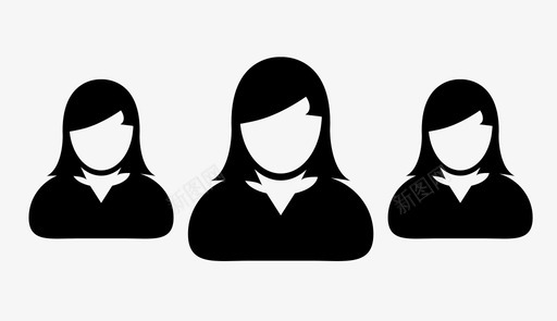 团队女性程序员图标图标