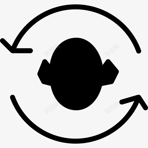 箭头围绕着一个头像有几个图标svg_新图网 https://ixintu.com 有几个 箭头围绕着一个头像