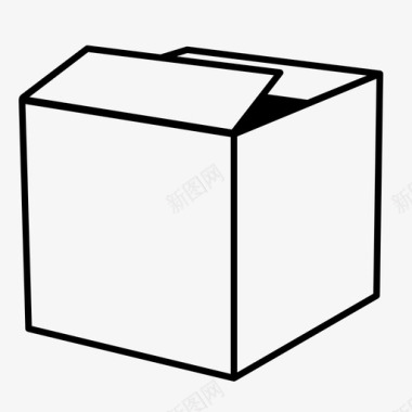 箱子纸板箱立方体图标图标