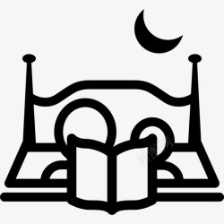 晚上阅读睡觉时间书孩子图标高清图片