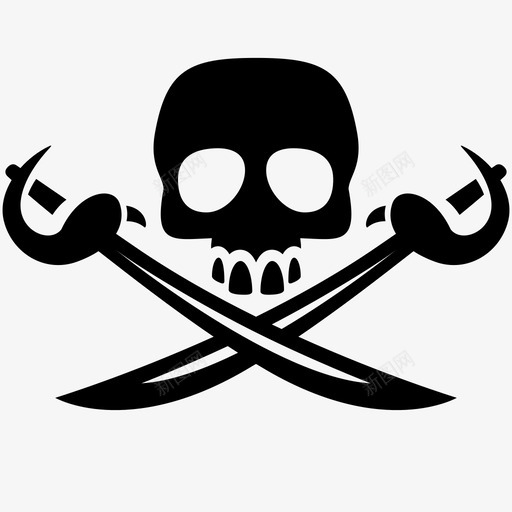 骷髅海盗骷髅和十字骨图标svg_新图网 https://ixintu.com 剑 海盗 骷髅 骷髅和十字骨