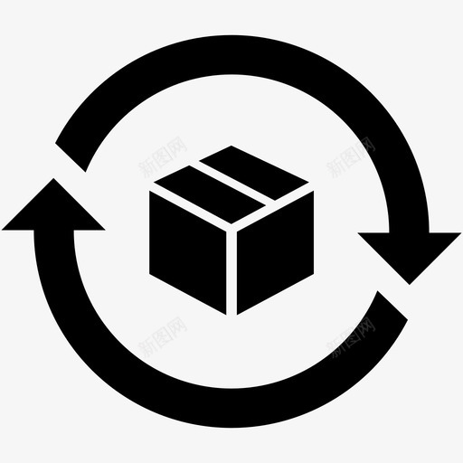 回收盒子纸板图标svg_新图网 https://ixintu.com 再利用 回收 废物 材料 盒子 纸板