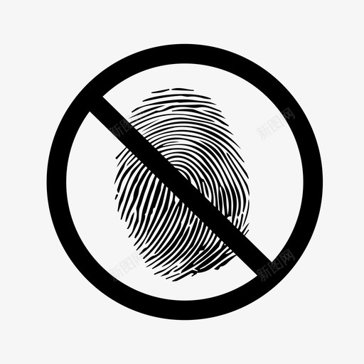 没有指纹安全隐私图标svg_新图网 https://ixintu.com 不接触 不要触摸 安全 干净 标记 没有指纹 没有身份 脏 识别 隐私