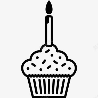 纸杯蛋糕生日蜡烛图标图标
